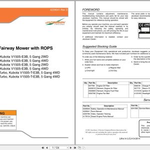 Jacobsen Lightweight Fairway Mower LF550 LF570 Parts Manual 4229041 D 2014 (1)