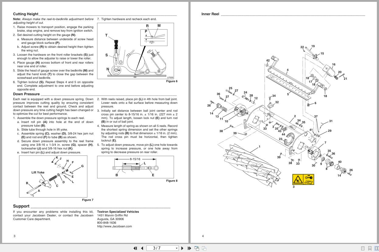 Jacobsen Mower 11 9 Blade x 7 Real 67986 67987 Instruction Sheet 4262250 B 2018 (2)