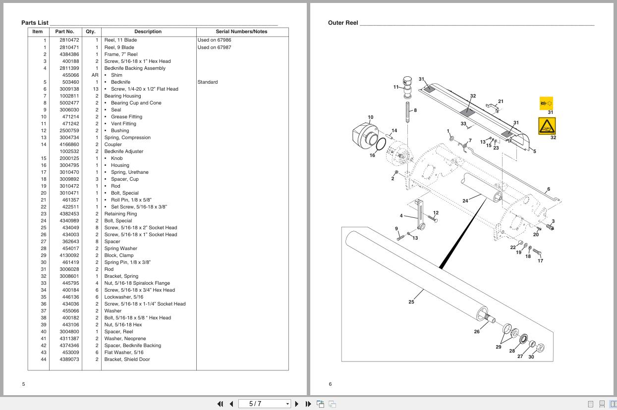 Jacobsen Mower 11 9 Blade x 7 Real 67986 67987 Instruction Sheet 4262250 B 2018 (3)