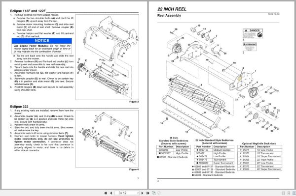 Jacobsen Mower 18 22 Inch Reels Instruction Sheet 3010500 2009 (2)