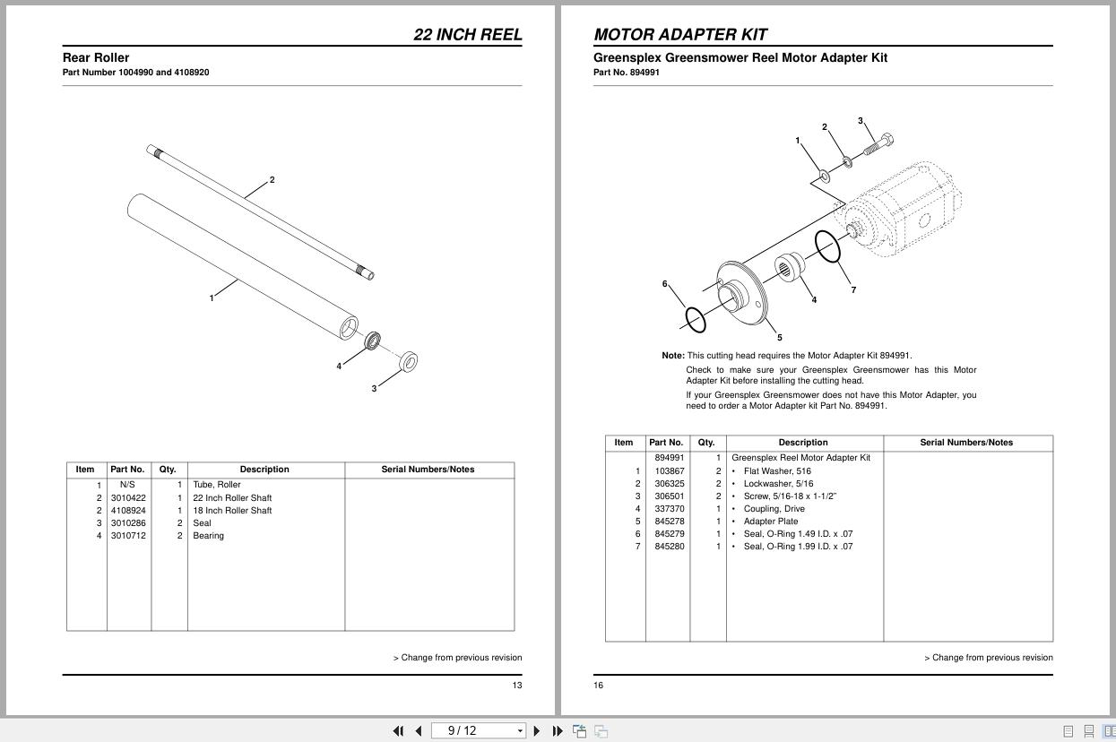 Jacobsen Mower 18 22 Inch Reels Instruction Sheet 3010500 2009 (3)