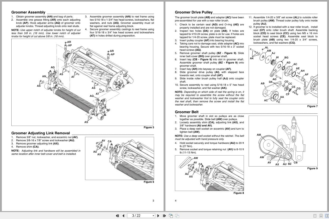 Jacobsen Mower 7 Reel Turf Groomer Kit Instruction Sheet 4236782 B 2011 (2)