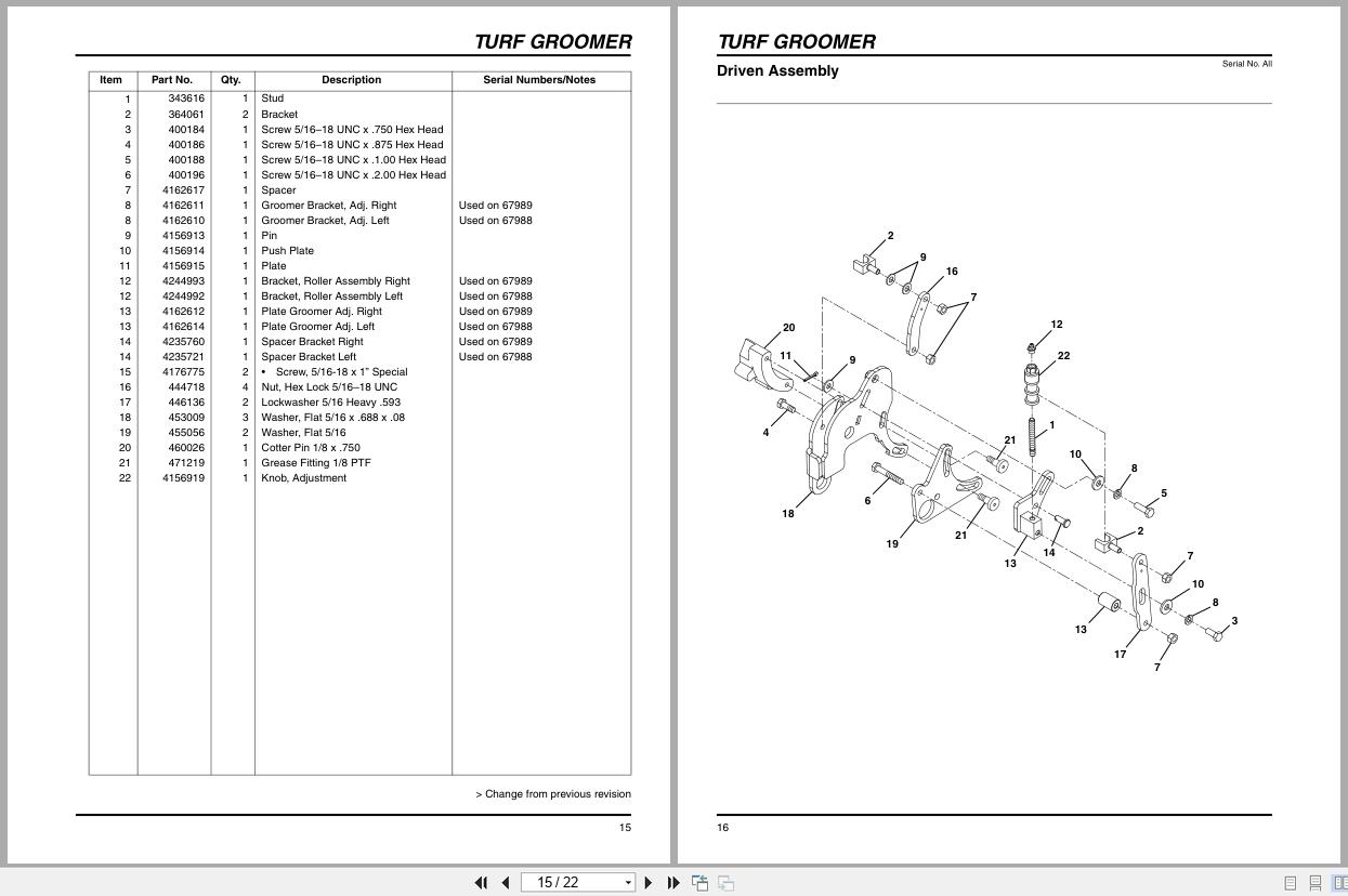 Jacobsen Mower 7 Reel Turf Groomer Kit Instruction Sheet 4236782 B 2011 (3)