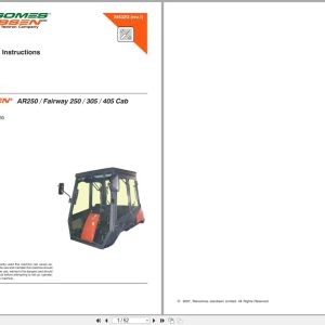 Jacobsen Mower AR250 Fairway 250 305 405 Cab Parts Fitting Instructions 24532G R1 2007 (1)