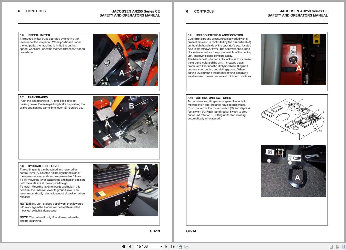 Jacobsen Mower AR250 Safety Operation Manual 24491G GB R1 2003 (2)