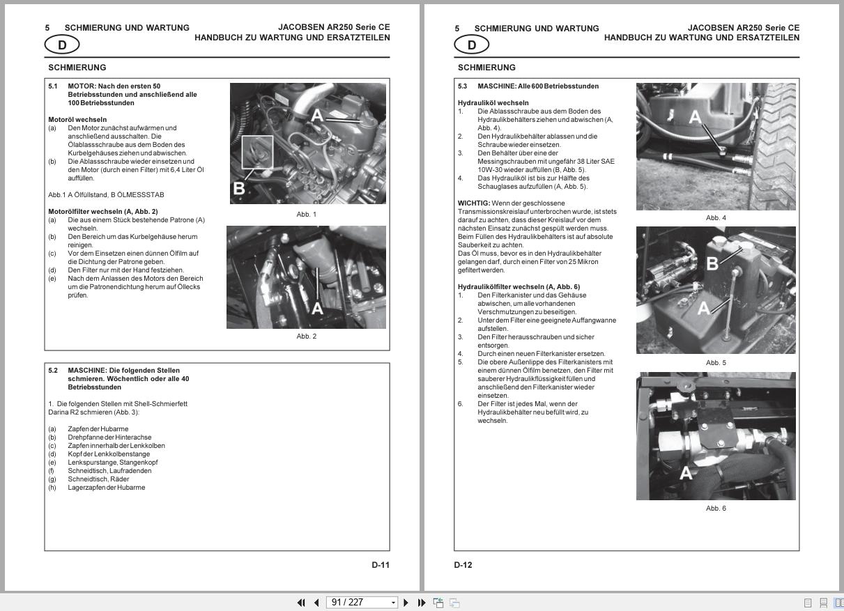 Jacobsen Mower AR250 TURBO Parts Maintenance Manual 24490GR5 2003 EN FR DE IT NL (2)