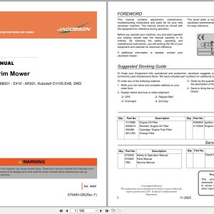 Jacobsen Mower AR331 Parts Manual 679460 F 2025 (1)