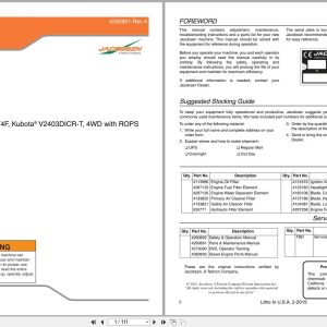 Jacobsen Mower AR722T Parts Manual 4290891 A 2015 (1)