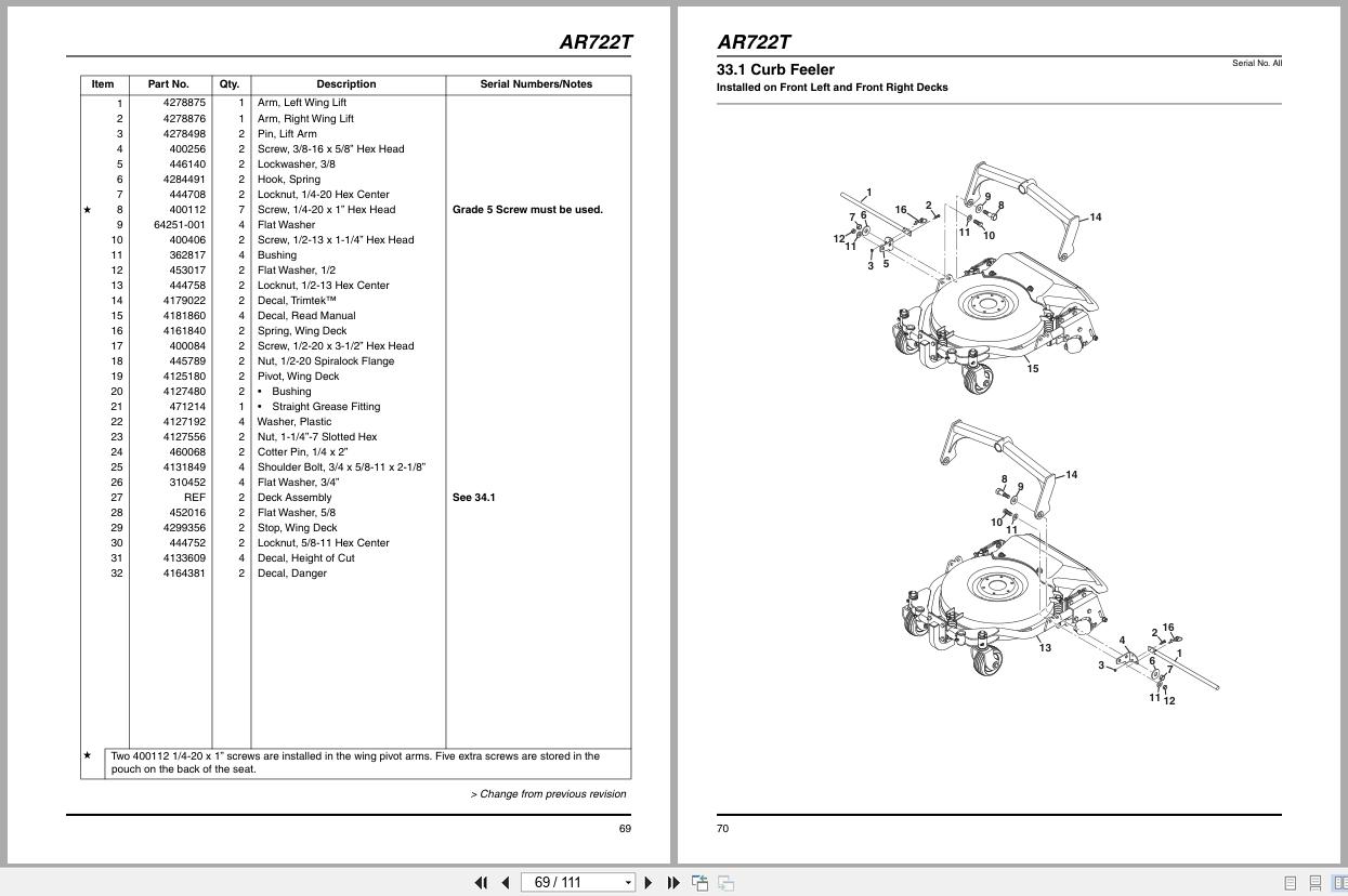 Jacobsen Mower AR722T Parts Manual 4290891 A 2015 (2)