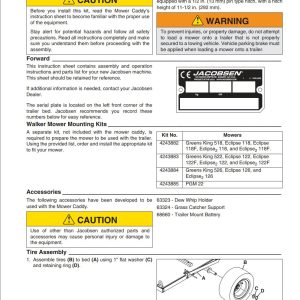 Jacobsen Mower Caddy 63322 Instruction Sheet 4242162 B (1)