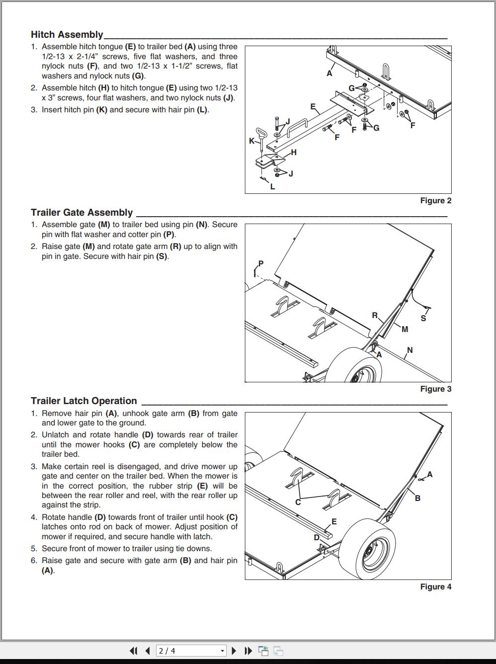 Jacobsen Mower Caddy 63322 Instruction Sheet 4242162 B (2)