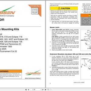 Jacobsen Mower Caddy Mounting Kit Instruction Sheet 2701021 B 2007 (1)