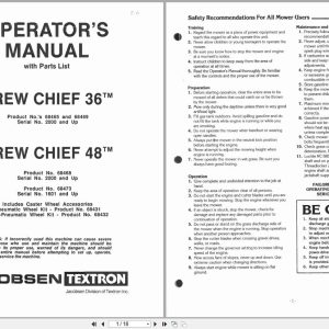 Jacobsen Mower Crew Chief Operators Manual Parts List (1)