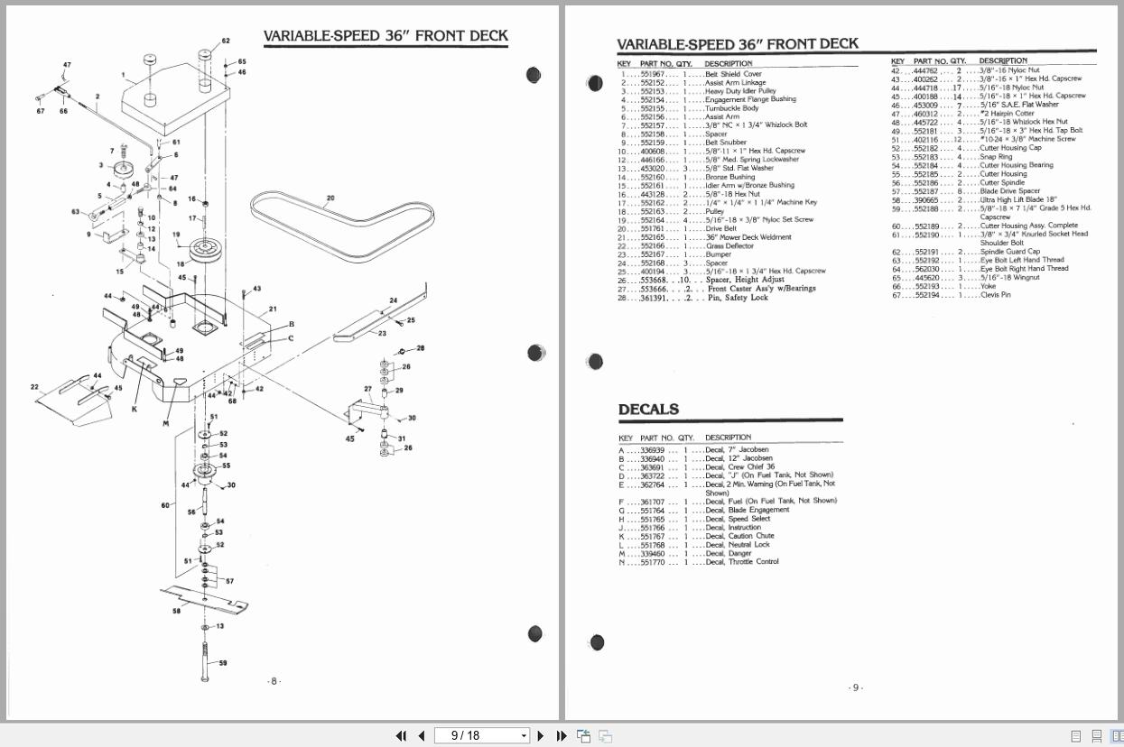 Jacobsen Mower Crew Chief Operators Manual Parts List (3)