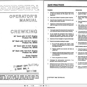Jacobsen Mower CrewKing Operation Manual 365046 (1)