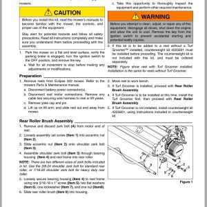 Jacobsen Mower ECLIPSE 322 Rear Roller Brush Kit Instruction Sheet 4226620 A 2011 (1)