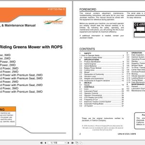 Jacobsen Mower ECLIPSE 322 Safety Operation Maintenance Manual 4187720 E (1)