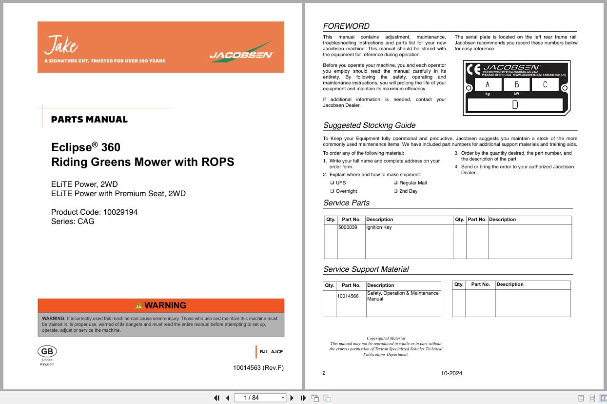 Jacobsen Mower Eclipse 360 ELiTE Parts Manual 10014563 F 2024 (1)