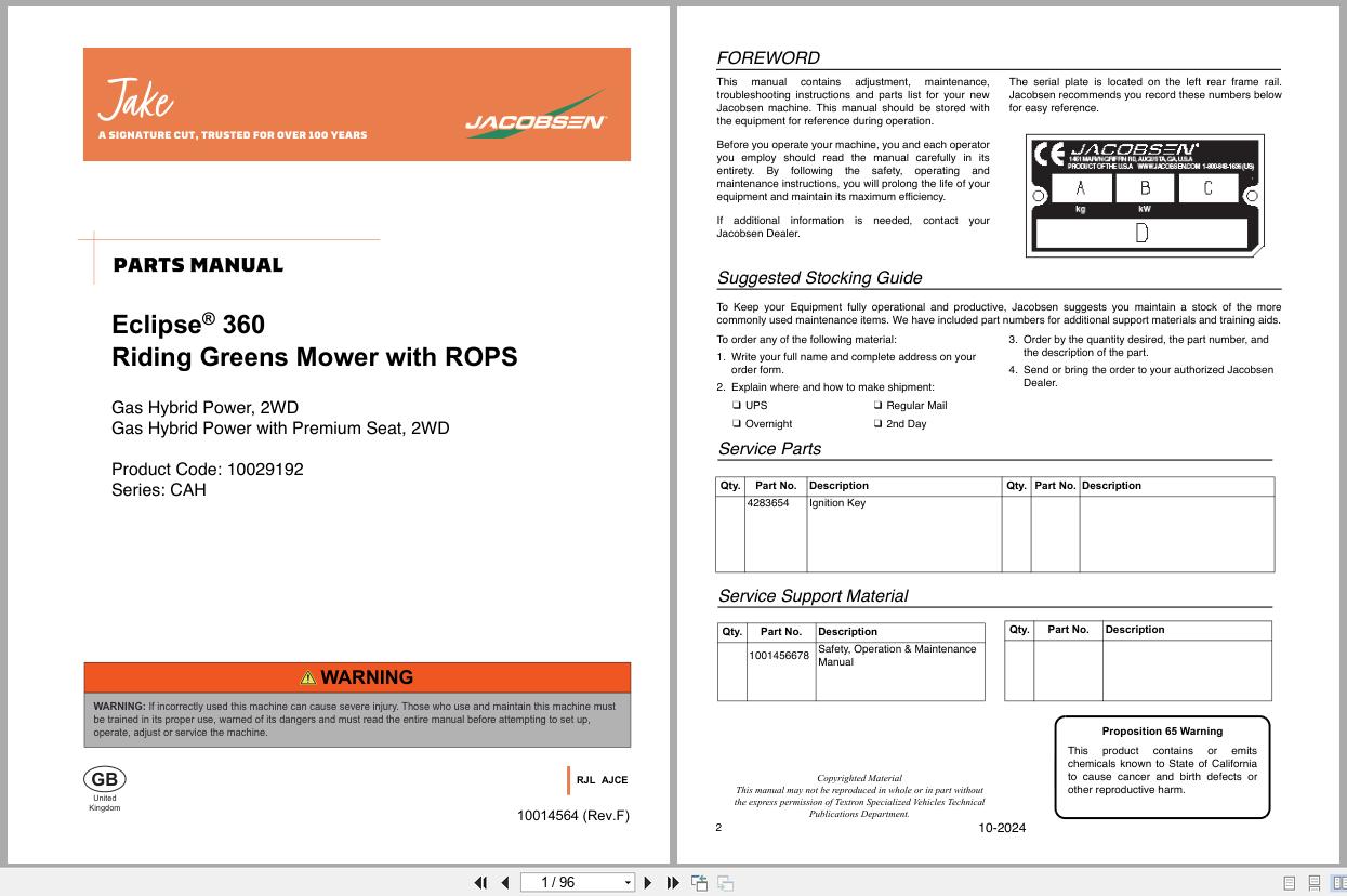 Jacobsen Mower Eclipse 360 Hybrid Parts Manual 10014564 F 2024 (1)