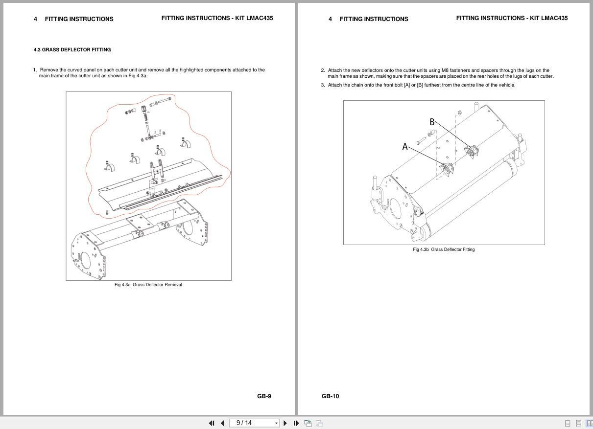 Jacobsen Mower F407 Cutting Unit Deflector Kit Fitting Instruction 25019G GB R0 2011 (2)