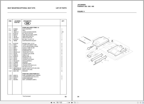 Jacobsen Mower Fairway 250 305 405 Parts Maintenance Manual 24340GR0 2000 Jacobsen Mower Fairway 250 305 405 Parts Maintenance Manual 24340Gr0 2000 (2)