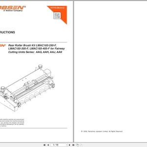 Jacobsen Mower Fairway 250 305 405 Rear Roller Brush Kits Instruction Sheet 24777G GB 2006 (1)
