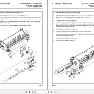 Jacobsen Mower Fairway 250 305 405 Rear Roller Brush Kits Instruction Sheet 24777G Gb 2006 (3)