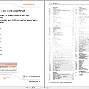 Jacobsen Mower Fairway 250 305 405 Safety Operation Maintenance Manual 25036G GB R5 2018 (1)