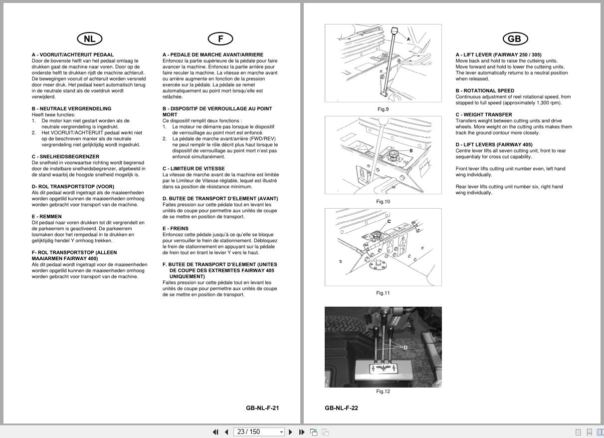Jacobsen Mower Fairway 250 305 405 Safety Operation Manual 24212GR0 2000 ML (2)