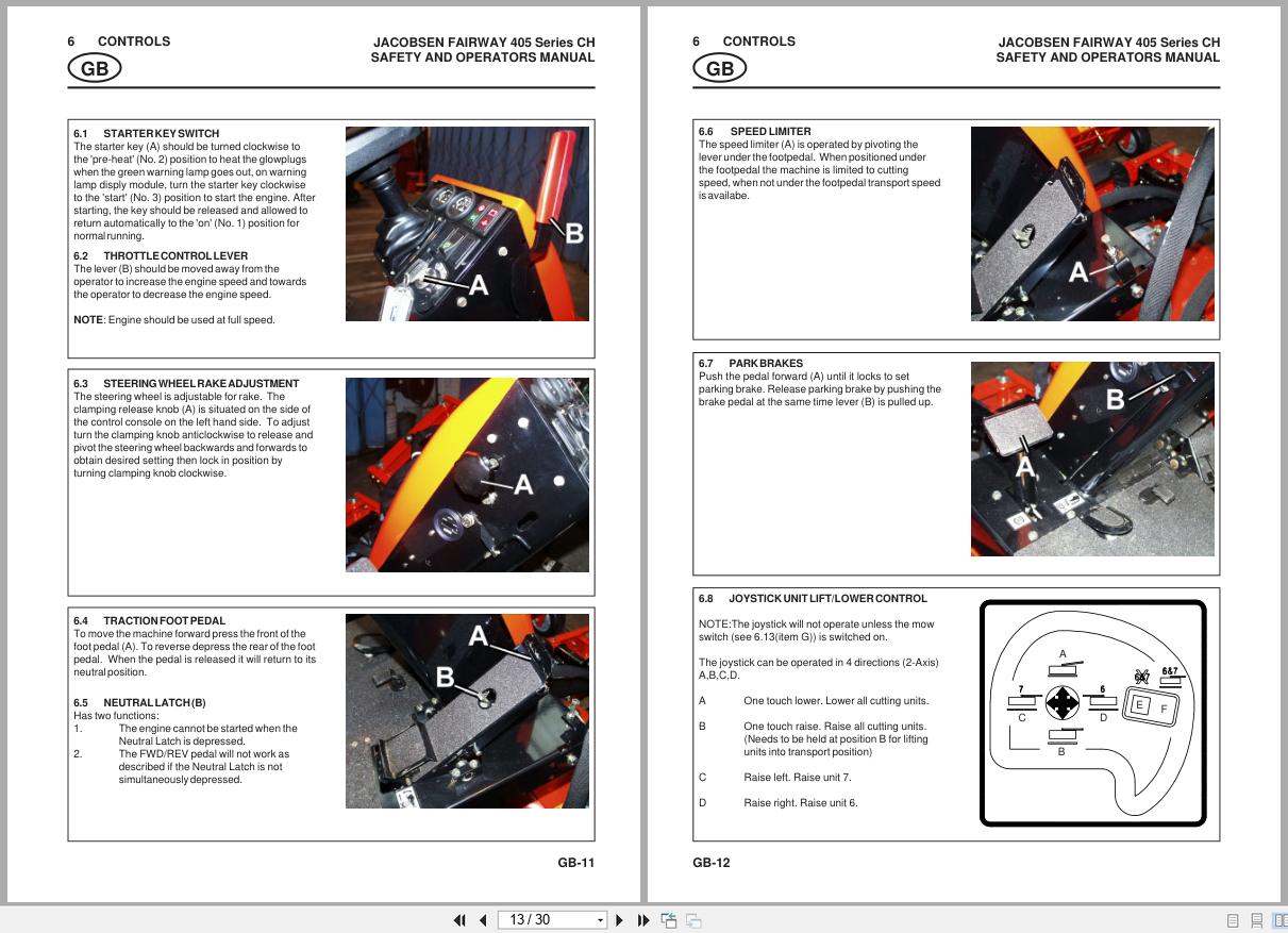 Jacobsen Mower Fairway 405 Safety Operation Manual 24495G GB R0 2003 (2)