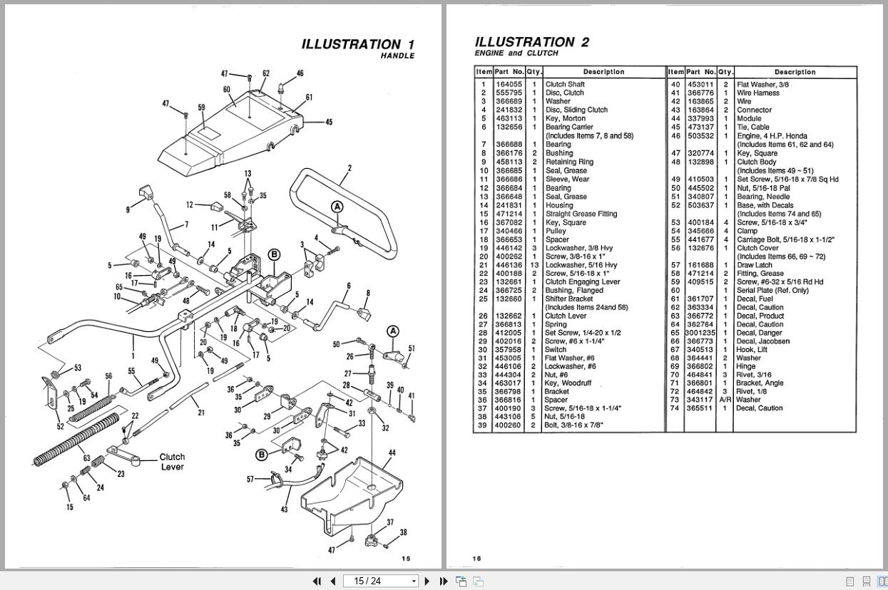 Jacobsen Mower Greens King 422 Operators Parts Manual 366814 1992 (3)