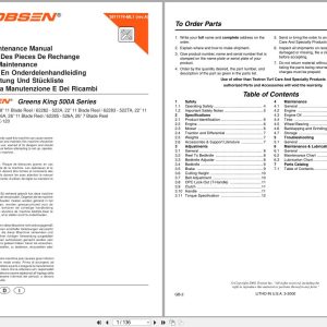 Jacobsen Mower Greens King 500 Series Parts Maintenance Manual 2811174 ML1 2000 (1)