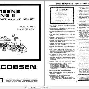 Jacobsen Mower Greens King II Operators Parts Manual 360669 (1)
