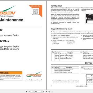 Jacobsen Mower Greens King IV Plus Parts Maintenance Manual 2811457 F 2009 (1)