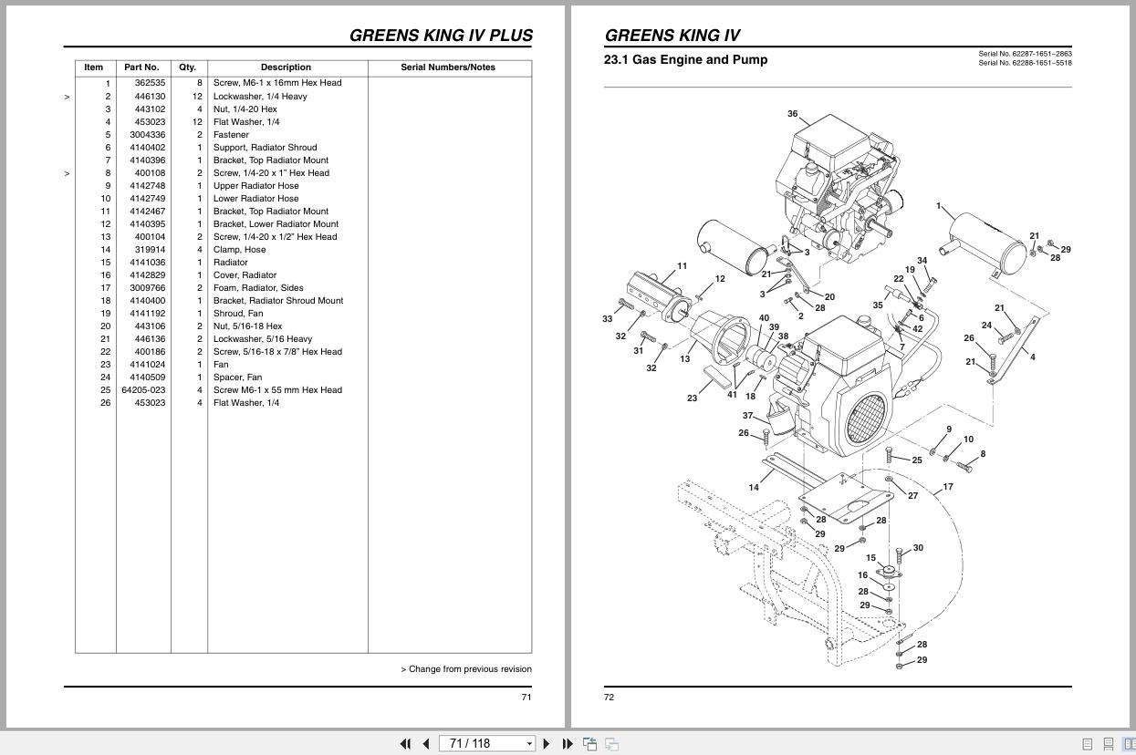Jacobsen Mower Greens King IV Plus Parts Maintenance Manual 2811457 F 2009 (3)