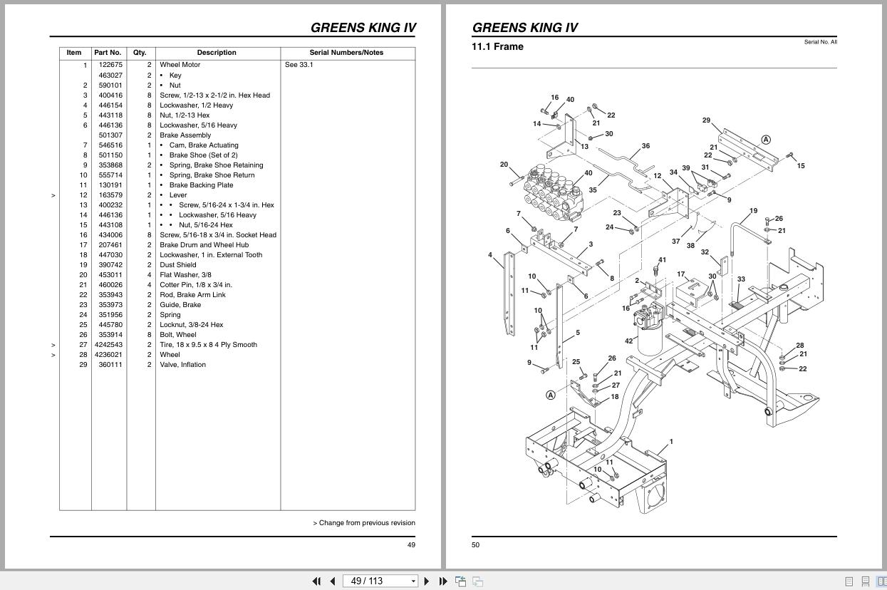 Jacobsen Mower Greens King IV Plus Parts Maintenance Manual 4187122 E 2012 (3)