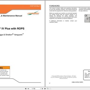 Jacobsen Mower Greens King IV Plus Safety Operation Maintenance Manual 4187123 F GB 2009 (1)