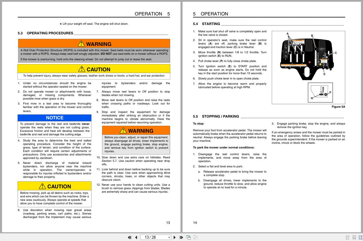 Jacobsen Mower Greens King IV Plus Safety Operation Manual 4187123 2010 (2)
