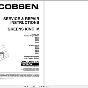 Jacobsen Mower Greens King IV Service Repair Manual 4171649 1995 (1)