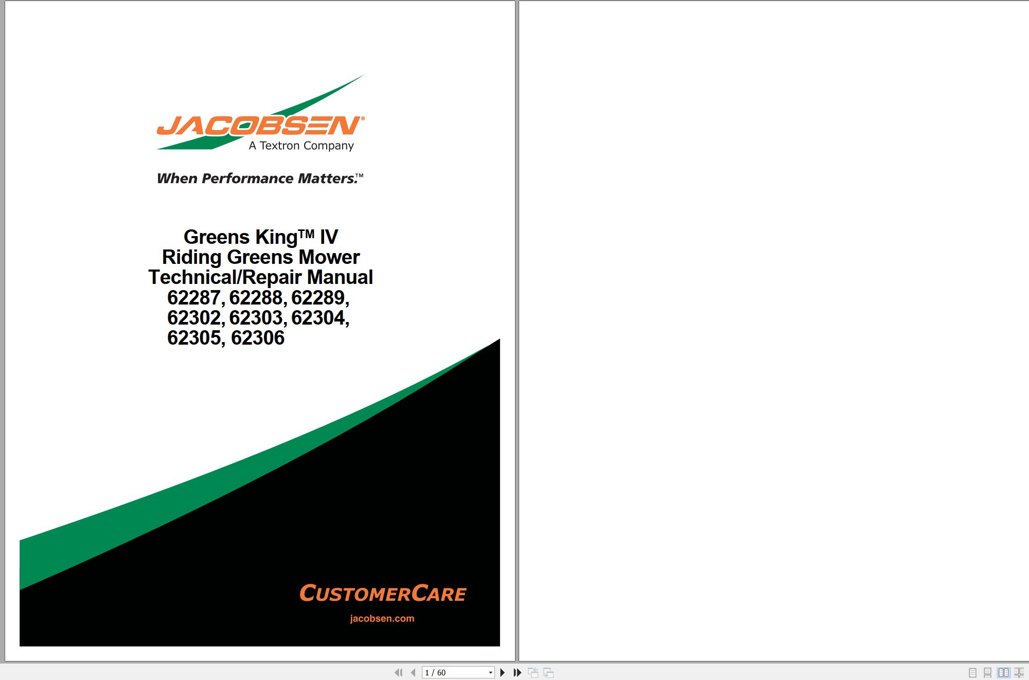 Jacobsen Mower Greens King IV Technical Repair Manual 4247530 2011 (1)