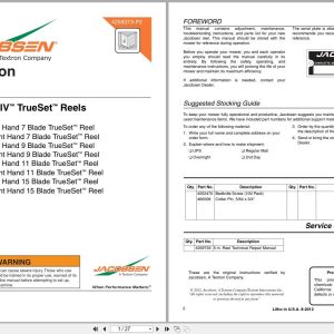 Jacobsen Mower Greens King IV Trueset Reels Instruction Sheet 4258373 P2 2012 (1)