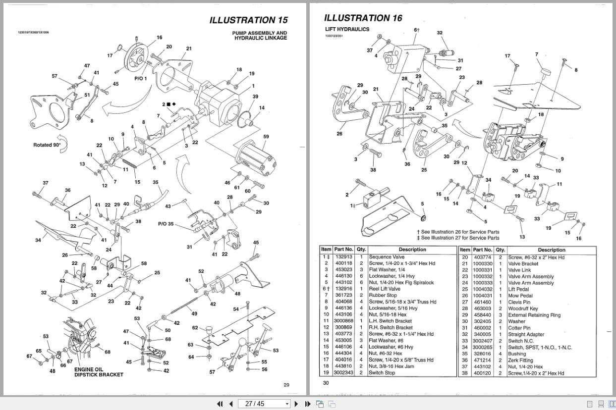 Jacobsen Mower Greens King V 1862G 1962D Parts Catalogue 3004985 1996 (2)