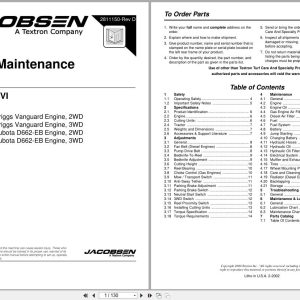 Jacobsen Mower Greens King VI Parts Maintenance Manual 2811150 D 2002 (1)