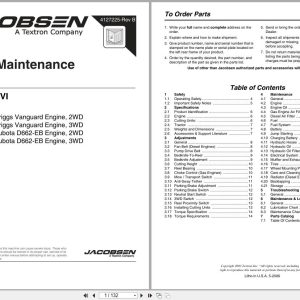 Jacobsen Mower Greens King VI Parts Maintenance Manual 4127225 B 2006 (1)