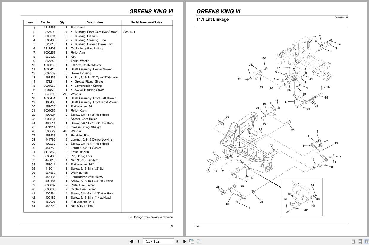 Jacobsen Mower Greens King VI Parts Maintenance Manual 4127225 B 2006 (3)