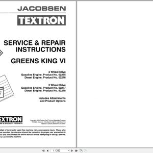Jacobsen Mower Greens King VI Service Repair Manual 4171652 2000 (1)