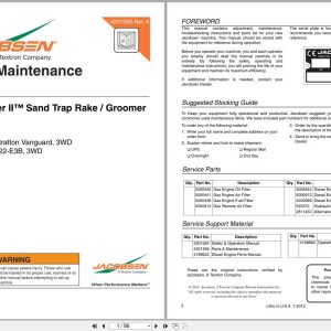 Jacobsen Mower Groom Master II Parts Maintenance Manual 4201266 A 2012 (1)