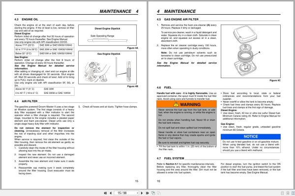 Jacobsen Mower Groom Master Ii Parts Maintenance Manual 4201266 A 2012 (2)