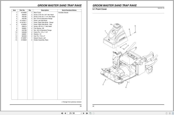 Jacobsen Mower Groom Master Ii Parts Maintenance Manual 4201266 A 2012 (3)