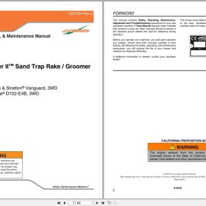 Jacobsen Mower Groom Master II Safety Operation Maintenance Manual 4201264 C 2018 (1)
